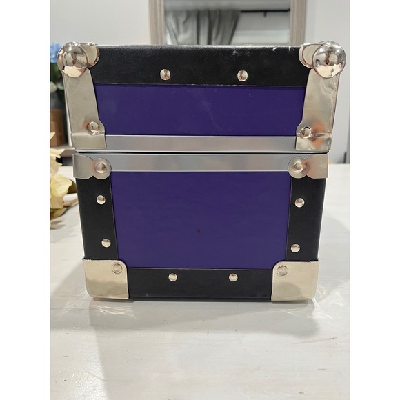 Mini Bunk Trunk camp lock box Purple Storage Box Organizer Keepsake 14 x 8 x 8 - Picture 9 of 12